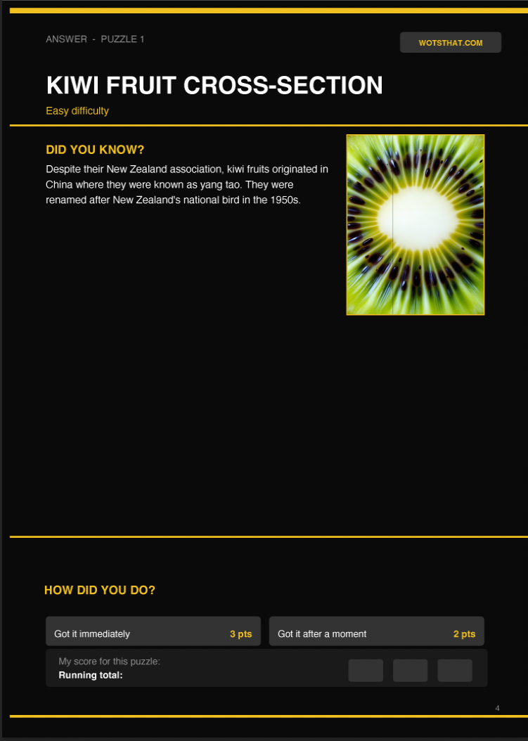 Sample answer page